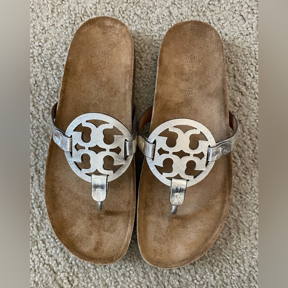 NEW Tory Burch Miller Cloud Sandal - Gold/Natural color. Dust Bag Included